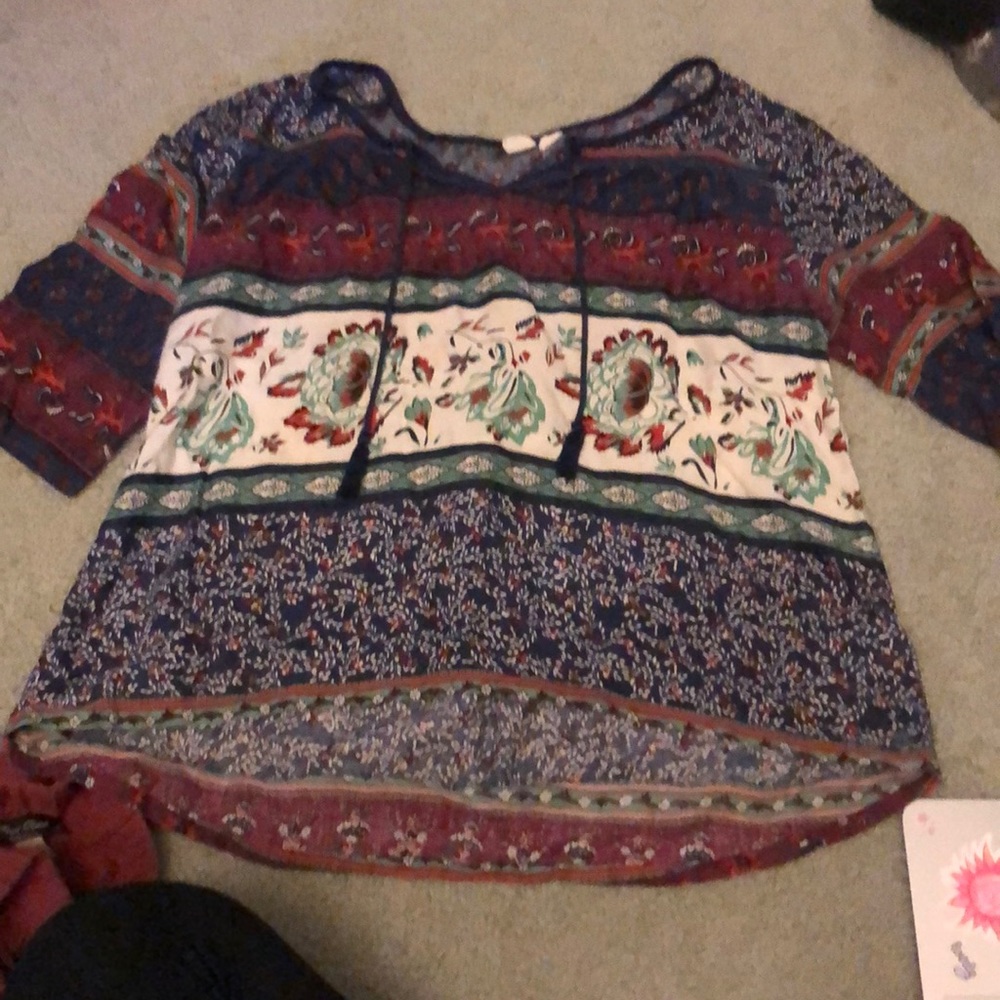 Bohemian mid sleeve top